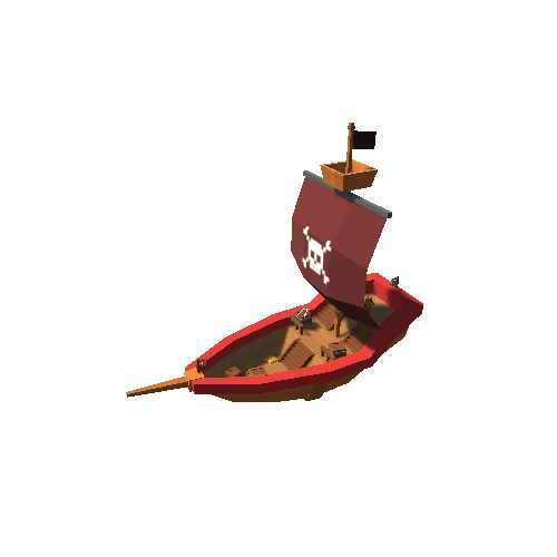 Pirate Ship 03 Skeleton B Red